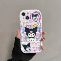 Kuromi Hello Kitty Bracket Bracelet Phone Case For iPhone 16 15 Pro Max 14 11 12 13 Mini XR 8 7 Plus X XS SE Sanrio Cute Cartoon P7