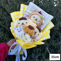 Hello Kitty Kuromi Melody Cinnamoroll Plush Bouquet Home Decoration Xmas Friend Gifts Pompom-2