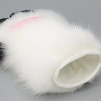 Unisex Cosplay Gloves Cartoon Sheep Hoof Shape Plush Gloves Halloween Mittens Furry Cuffs Gloves for Carnivals Party