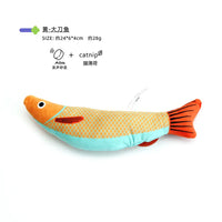 Cat Toy Catnip 3D Simulation Fish Saury Goldfish Kitten Toys Pillowfish Interactive Sounding Cat Chew Bite Plush Toy Cat Supply Fish 03