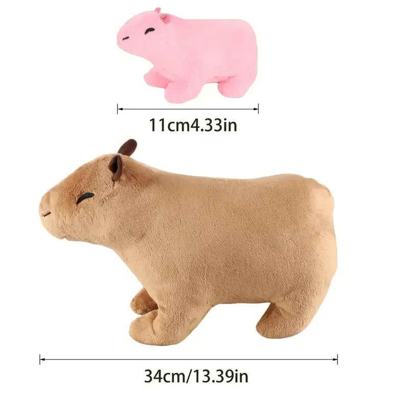 Lusy Store LLC Capybara Mother-child Water Guinea Pig Five-piece Soft Animal Doll Christmas Halloween Holiday Gifts Plush