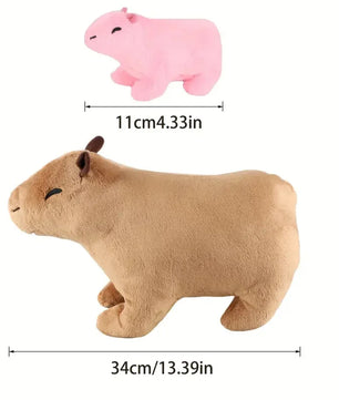 Lusy Store LLC Capybara Mother-child Water Guinea Pig Five-piece Soft Animal Doll Christmas Halloween Holiday Gifts Plush