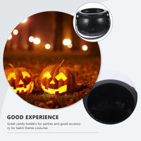 Candy Cauldron Halloween Bucket Witch Basket Plastic Treat Black Pot Bowl Kettle Trick Pumpkin Holder Or Goodie Photo Costume