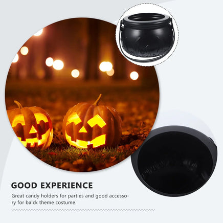 Candy Cauldron Halloween Bucket Witch Basket Plastic Treat Black Pot Bowl Kettle Trick Pumpkin Holder Or Goodie Photo Costume