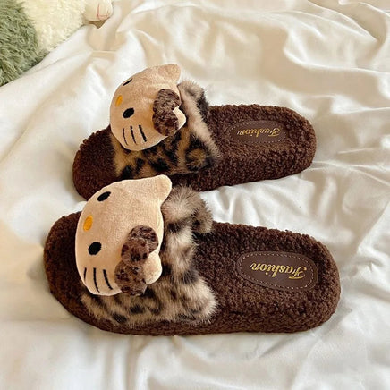 Sanrio Hellokitty Slippers Anime Cartoon Kawaii Cute Home Plush Slippers Fashion Casual Outdoor Ladies Slippers Woman Shoes Gift Lusy Store