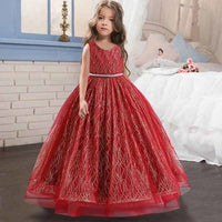 2024 New Girls' Dress Luxury V-neck Sequin Tulle Party Dress Christmas Ball Evening Dress Fluffy 6.8. 10.12 Halloween Costumes as picture