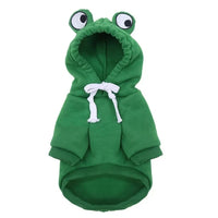 Cute Dog Hoodie Frog Shape Dog Coats Pet Halloween Cosplay Costume Pet Clothes for Puppies Cat Green