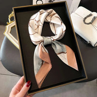 27.56" Paisley Print Small Square Scarf Simulated Silk Thin Neck Scarf Mature Style Sunscreen Headscarf For Women Lusy Store
