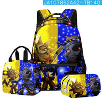Trendy Popular Novelty sundrop FNAF 3D Printed 3pcs/Set student School Bags Travel Notebook Backpack Lunch bag Pencil Case Lusy Store