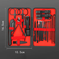 7/10/12/18/20/24PCS Set Professional Manicure Set Kits Stainless Steel Fingernail Toenail Clippers Set with Leather Portable Lusy Store