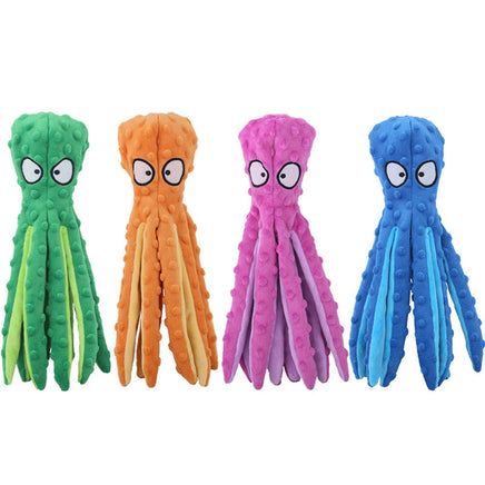 Interactive Pet Plush Toy, Cartoon Octopus with Fish Skin & Squeaky Sound, Chew Toy for Dogs & Cats