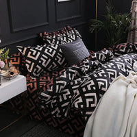 Luxury Black Bedding Comforter Set with Pillow Case SIngle Full Size Bed Linen Duvet Cover Set Queen/King Double Single Bed Lusy Store