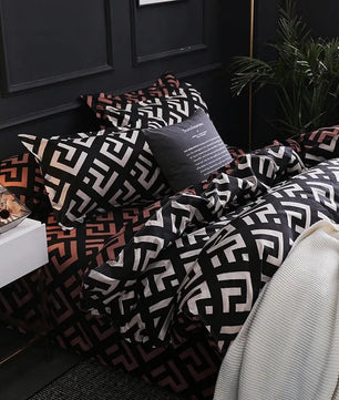 Luxury Black Bedding Comforter Set with Pillow Case SIngle Full Size Bed Linen Duvet Cover Set Queen/King Double Single Bed Lusy Store