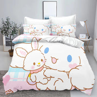 Sanrio, Hello Kitty 3D Children'S Printed Cute Cartoon100% Polyester Bedding Set Duvet Cover Set Bedding Sets Anime Home