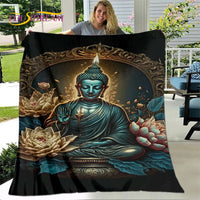Buddha Sakyamuni Buddhism Faith Religion Soft Plush Blanket, Flannel Blanket Throw Blanket for Living Room Bedroom Bed Sofa Pray