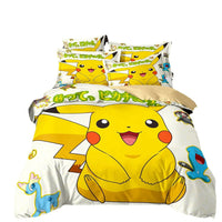 3D Printed Pikachu Bedding Set,Pokemon Duvet Cover,Anime Quilt Duvet Pillowcase for Children Girls Boys Teenagers Adults Lusy Store