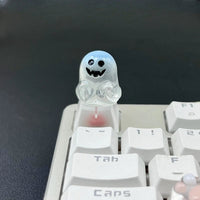 1Pcs Cute Halloween Skeleton Ghost Key caps Cross Axis Mechanical Keyboard Accessories Blue Ghost