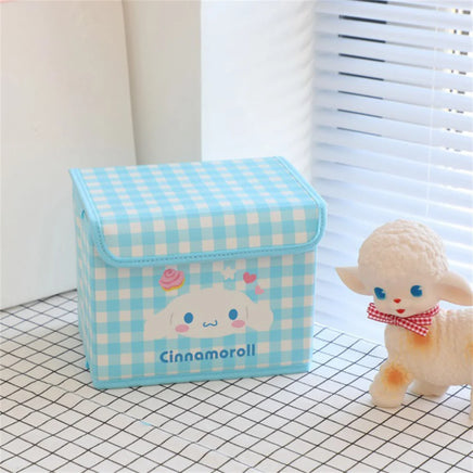 Sanrio Desktop Storage Box Hello Kitty Cinnamoroll Kuromi Toy Organizer Basket Sundries Underwear Cosmetic Stationery Organizer Cinnamoroll