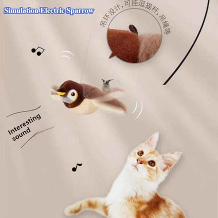 Interactive Catnip Bird Toy, USB Rechargeable & Touch-Activated, Electric Squeaky Plush Toy for Dogs & Cats