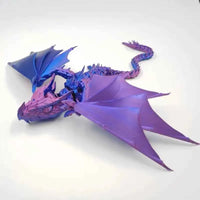 Flying Dragon With Joint Model, Dragon Creative Collection Aquarium Decoration, Home Decoration Room Decor Halloween Gifts Purple