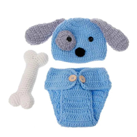 Newborn Photography Props Costume Hat Cape Set Crochet Knit Clothes Studio Photography Accessories Halloween Costumes 1