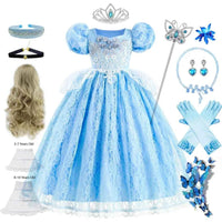 Cinderella Dress For Girls Kids Party Cosplay Halloween Costumes Kids Birthday Princess Dress Up Clothes