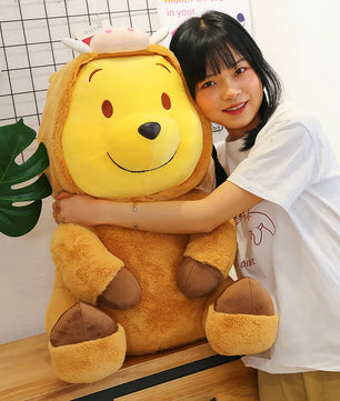 Lusy Store LLC Winnie The Pooh Stuffed Plush Toys Kawaii Bear Cosplay Squirrel Plushies Gifts for Children Stuffed Animal