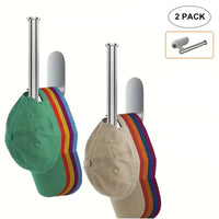 1/2pcs Stainless Steel Cap Hook For Wall, Minimalist No Drilling Hat Organizer, Household Storage Organizer Lusy Store