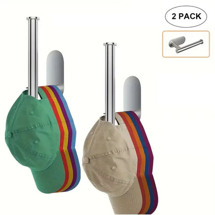 1/2pcs Stainless Steel Cap Hook For Wall, Minimalist No Drilling Hat Organizer, Household Storage Organizer Lusy Store