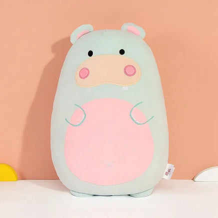 Fat Kawaii Chicken Bear Rabbit Penguin Piggy Dinosaur Plush Pillow Toys Soft Stuffed Animal Chair Cushion Gift Hippo-40cm