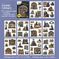 20 Sheets Gothic Dark Midnight Party Scrapbook Stickers Book Halloween Cute Bullet Journaling Decor Stationery Sticker A