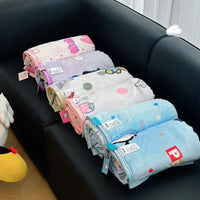 Sanrio Plush Kids Blanket Soft Fluffy Hello Kitty Cinnamoroll Cartoon Warm Throw Quilt Rainbow Blanket for Sofa Bedroom Gift