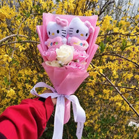 Hello Kitty Plush Bouquet Anime Rose Soap Flowers Home Wedding Decoration Christmas Valentine's Day Gift Plush bouquet-7