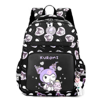 Hello Kitty Cartoon Printed Student School Bag Female Large Capacity Children's Night Reflective Casual Simple Backpack E