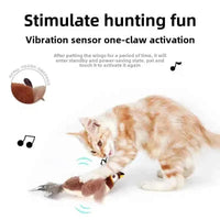 Interactive Catnip Bird Toy, USB Rechargeable & Touch-Activated, Electric Squeaky Plush Toy for Dogs & Cats