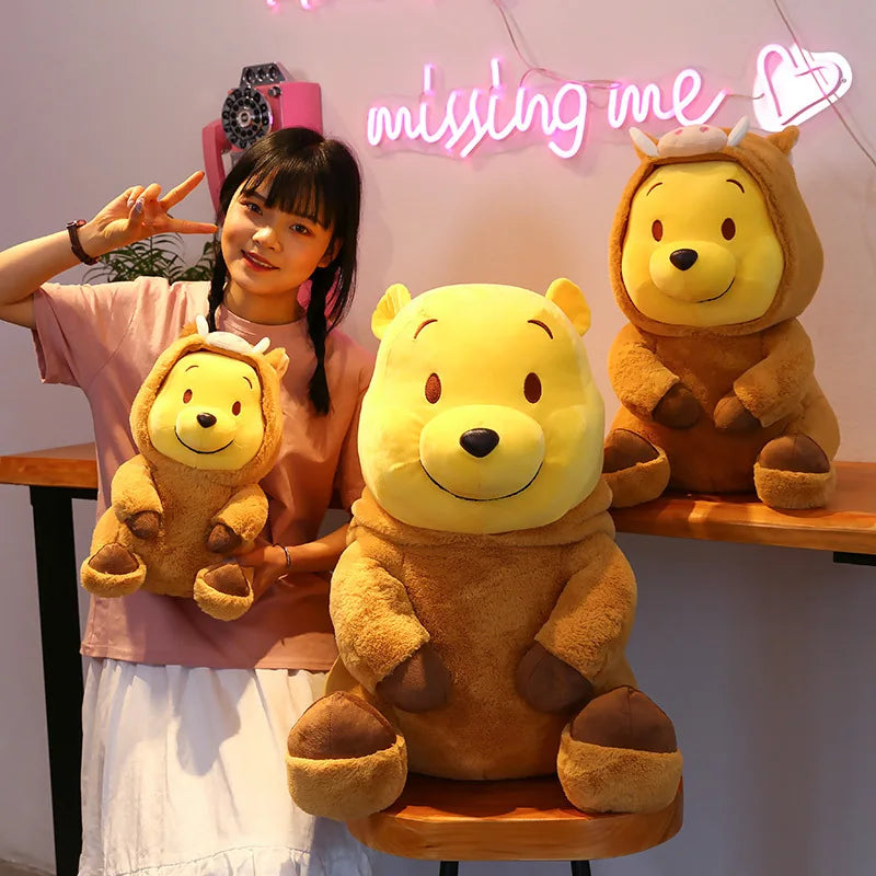 Lusy Store LLC Winnie The Pooh Stuffed Plush Toys Kawaii Bear Cosplay Squirrel Plushies Gifts for Children Stuffed Animal