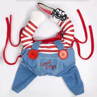 Halloween Funny Dog Clothes Small Medium Dogs Cats Party Dressed Up Cosplay Costumes Bulldog French Chihuahua Red