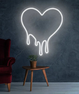 Melting Heart Neon Sign Bleeding Dripping Heart LED Light Home Wall Decor Bedroom Decoration