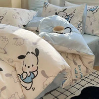 Hello Kitty Bedding Set Kawaii Cartoon Bed Linen Sheet Duvet Cover With Pillowcase Girls Bed Cover Set L