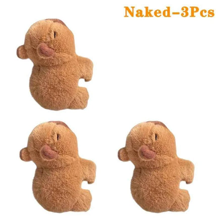 1-20PCS Rytanda Capybara Clap Circle Toys Slap Snap Wrap Wristband Bracelet Capybara Plush Hand Ring Fun Pop Circles Kids Gift Naked-3PCS