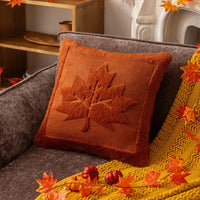 45x45/50x50cm Halloween Pumpkin Plush Pillowcase Cojines Festival Pumpkin Double-Sided Plush Cushion Cover Headboard Pillowcases Caramel maple leaf