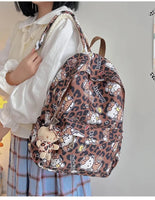 Hello Kitty Large Capacity Backpack New Cartoon Accessories Middle School Students Back To School Anime Printed School Bag