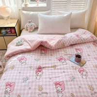 Sanrio Kawaii Hello Kitty Kuromi My melody Pochacco Cinnamoroll Cute Anime Quilt Kawaii Student Dormitory Quilt Set Holiday Gift Lusy Store