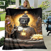 Buddha Sakyamuni Buddhism Faith Religion Soft Plush Blanket, Flannel Blanket Throw Blanket for Living Room Bedroom Bed Sofa Pray