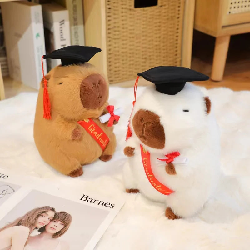Lusy Store LLC Graduate Plush Dolls Doctor Capybara Owl Bear Plush Toy Cute Stuffed Animal Soft Cartoon Pillow Gift Plush
