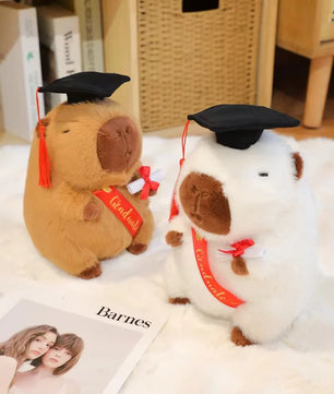 Lusy Store LLC Graduate Plush Dolls Doctor Capybara Owl Bear Plush Toy Cute Stuffed Animal Soft Cartoon Pillow Gift Plush