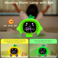 Alarm Clock for Kids 6-IN-1 Fruit-Shape Toddler Sleep Training Clock Cute Touch Night Light for Children's Bedroom Lusy Store