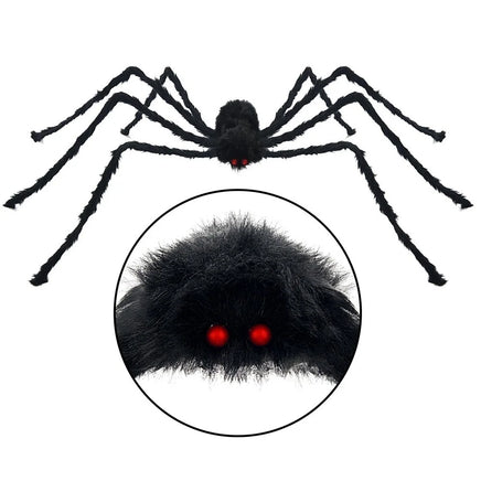Lusy Store LLC Black Spider Halloween Decoration Haunted House Prop Indoor Outdoor Giant Decor Plush