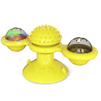 Interactive Cat Windmill Toy, Cat Puzzle Turntable with Brushing Teeth Function, Pet Toy for Kittens