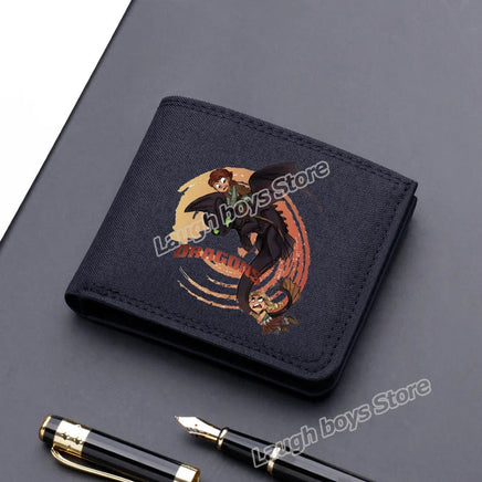 Toothless Canvas Wallet Men Short Folding Purse How To Train Your Dragons Cartoon Card Holder Coin Case Fashion Pocketbook Gift Lusy Store